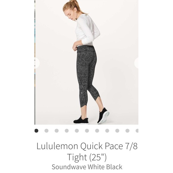 Lululemon quick pace white and black size 4 - Picture 1 of 11